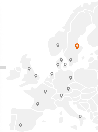 Carte de l’Europe des lieux d’intervention